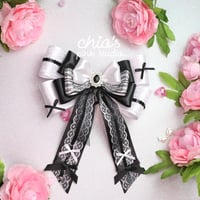 Image 2 of Midnight STAY – Black & White Bow