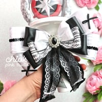 Image 1 of Midnight STAY – Black & White Bow