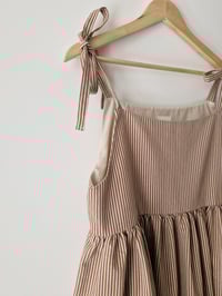 Image 2 of "BIANCA" DRESS _ CREAM - CIOCCOLATE STRIPE_ COTTON