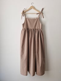 Image 1 of "BIANCA" DRESS _ CREAM - CIOCCOLATE STRIPE_ COTTON