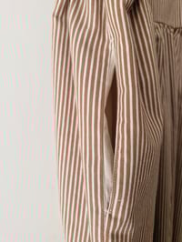 Image 3 of "BIANCA" DRESS _ CREAM - CIOCCOLATE STRIPE_ COTTON