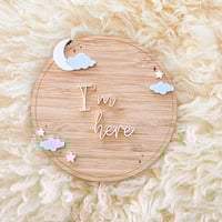 Image 2 of Stars & Moon Baby Announcement Plaques