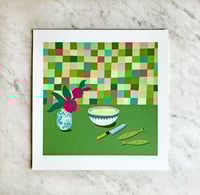 Image 3 of Kitchen Supper (with camellias) Artist's Proof Print