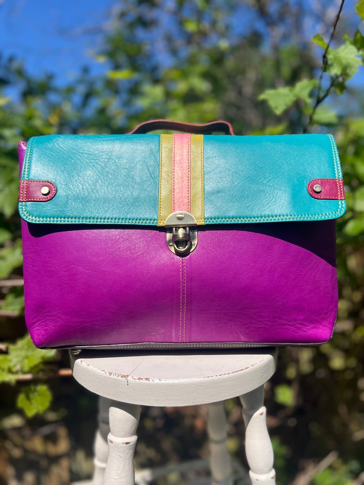 Image of Harlequin Collection - Animal/Recycled Leather Laptop Bag #19A