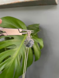Image 6 of Silver Moss Agate Coin Crystal Necklace