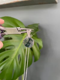 Image 4 of Silver Moss Agate Coin Crystal Necklace