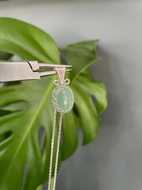 Image 3 of Silver Green Aventurine Oval Crystal Necklace