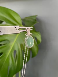 Image 5 of Silver Green Aventurine Oval Crystal Necklace
