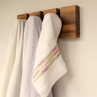 Image 2 of Wood coat rack, 3 hooks. 