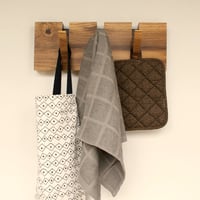 Image 3 of Wood coat rack, 3 hooks.