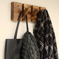 Image 5 of Wood coat rack, 3 hooks. 