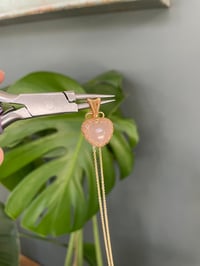 Image 6 of Gold Rose Quartz Heart Crystal Necklace