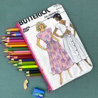 Image 1 of Sewing Pattern Pencil Case, Fit and Flare Floral Dress