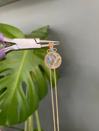 Image 4 of Gold Clear Quartz Sphere Crystal Necklace