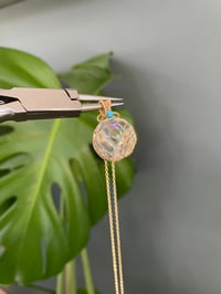 Image 5 of Gold Clear Quartz Sphere Crystal Necklace