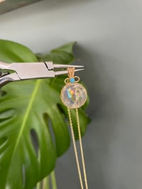 Image 3 of Gold Clear Quartz Sphere Crystal Necklace