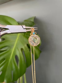 Image 7 of Gold Clear Quartz Sphere Crystal Necklace