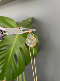 Image 8 of Gold Clear Quartz Sphere Crystal Necklace