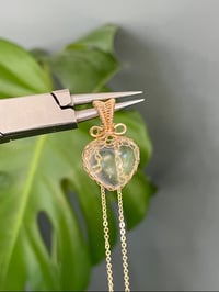 Image 1 of Gold Clear Quartz Heart Crystal Necklace