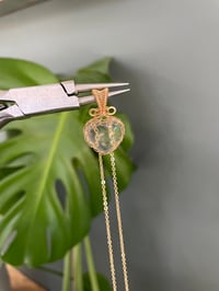 Image 3 of Gold Clear Quartz Heart Crystal Necklace