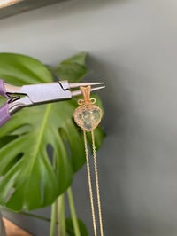 Image 4 of Gold Clear Quartz Heart Crystal Necklace