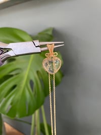 Image 5 of Gold Clear Quartz Heart Crystal Necklace