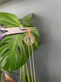 Image 6 of Gold Clear Quartz Heart Crystal Necklace