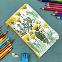 Image 1 of Dandelion, Wild Flowers Guide Book Page Pencil Case