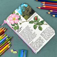 Image 1 of Rose and Clover, Wild Flowers Guide Book Page Pencil Case
