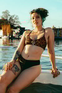 Image 1 of Red Leo Bikini Top with Rings