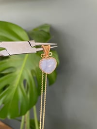 Image 5 of Gold Blue Lace Agate Heart Crystal Necklace