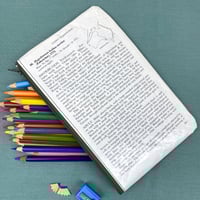 Image 2 of Butterfly Entomology Book Page Pencil Case, Brown and Orange