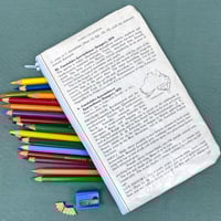 Image 2 of Butterfly Entomology Book Page Pencil Case, Blue