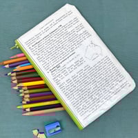Image 2 of Butterfly Entomology Book Page Pencil Case, Green 
