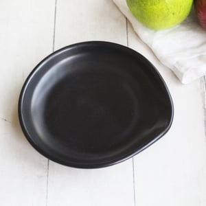Image of Large Modern Black Spoon Rest, Handmade Pottery Spoon Holder, Made in USA