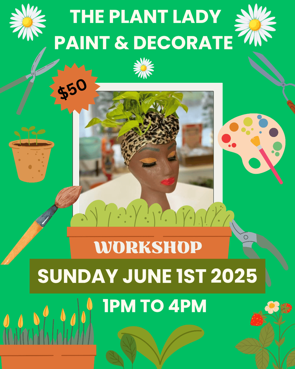Image of The plant lady paint & decorate workshop