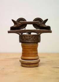 Image 1 of Antique Brass & Wooden Cash Carrier - Circa 1920 From Omagh