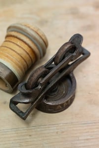 Image 7 of Antique Brass & Wooden Cash Carrier - Circa 1920 From Omagh