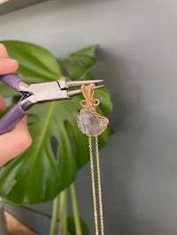 Image 6 of Gold Moss Agate Moon Crystal Necklace