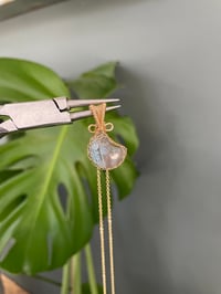 Image 2 of Gold Moss Agate Moon Crystal Necklace