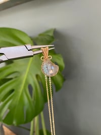 Image 5 of Gold Moss Agate Moon Crystal Necklace