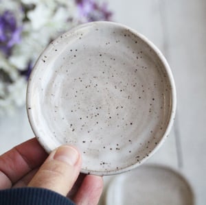 Image of Small Spoon Rest in Speckled Natural Beige, Handcrafted Made in USA