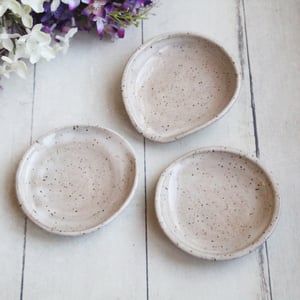 Image of Small Spoon Rest in Speckled Natural Beige, Handcrafted Made in USA