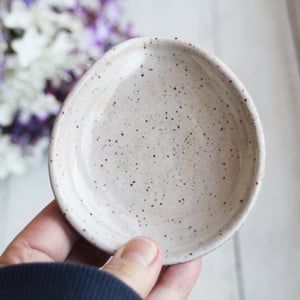 Image of Small Spoon Rest in Speckled Natural Beige, Handcrafted Made in USA