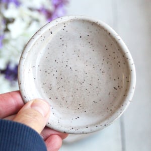 Image of Small Spoon Rest in Speckled Natural Beige, Handcrafted Made in USA