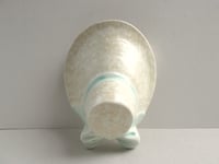 Image 3 of Vintage 1950s Pottery Wall Pocket, Bonnet Hat Shape, Cream Beige & Pale Green 