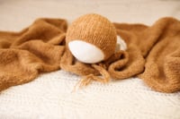 Image 3 of Plush Long Knitted wrap & bonnet set 