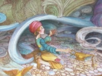 Image 4 of Ltd Edition Vintage Plate, Aladdin's Lamp and Genie by Haviland Limoges Porcelain & Liliane Tellier 