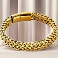 Image 4 of Gold Woven Unisex Bracelet