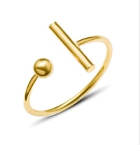 Image 2 of Gold Ball and Bar Ring